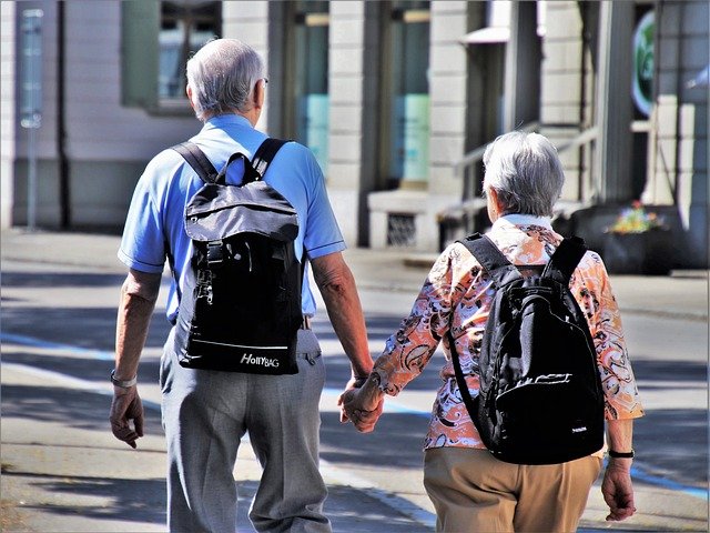 older couple out and about